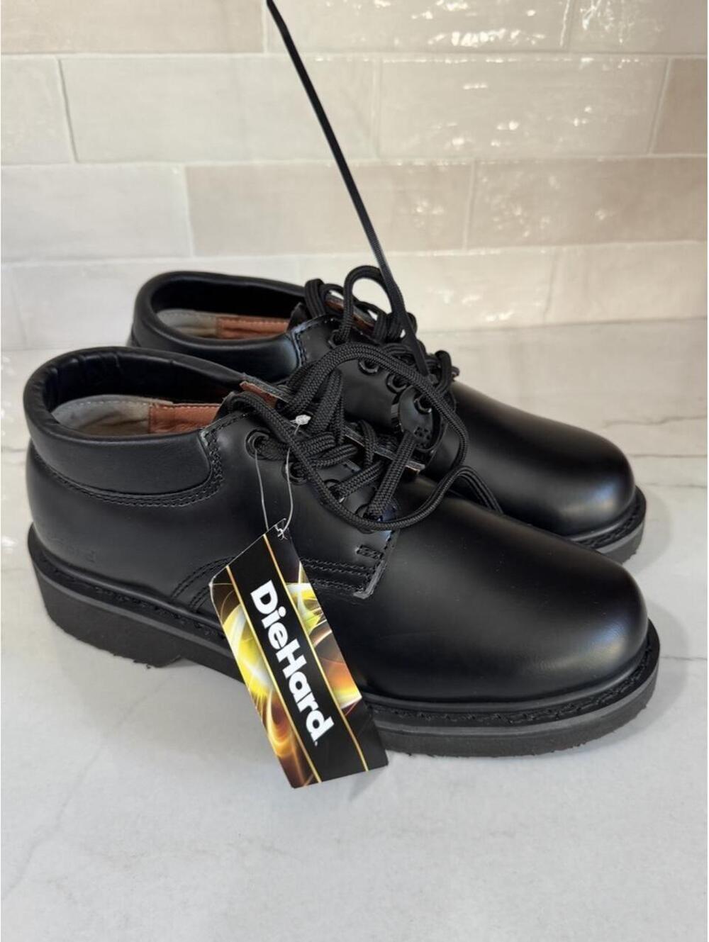 Sears Diehard Work Shoes Mens Black Oxford 82102 Slip Resistant Size 7.5
